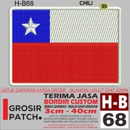 FL-68 H-B68 CHILI FLAG LOGO EMBROIDERY PATCH