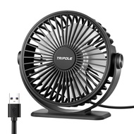 TriPole Desk Fan USB Powered Small Portable Fan, 3 Speeds Adjustable Strong Breeze Mini Personal Fan