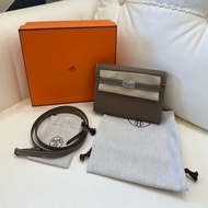 🥰愛馬仕Kelly to go大象灰銀扣W刻