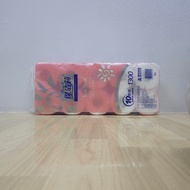 Yulihan668 กระดาษชำระ ทิชชู่ม้วนในห้องน้ำ กระดาษทิชชู่ แบบพกพา  1 หิ้ว 10 ม้วน หนา 4ชั้น ห่อชมพู BIG