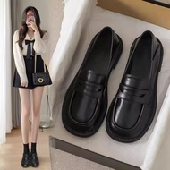 大码女鞋41一43真软皮英伦风小皮鞋女宽头学生日系jk鞋42乐福鞋秋Large size women's shoes 41-43, real soft leather, British stylebu
