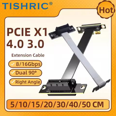 TISHRIC PCIE 4.0 3.0 X1 Extension Cable PCI-E 1X Riser Cable 5/10/15/20/30/40/50CM PCI E X1 Extend C