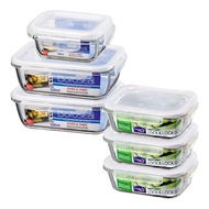 LOCK & LOCK Set of 6 Lock Glass Boxes&Lock