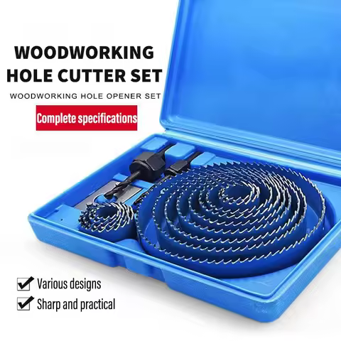 8/11pcs Hole Saw Cutting Set Kit Tools 19-64mm Metal Alloys Circular Round with Case Wooden Board Ho