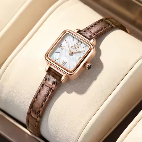 OPK 6062 Elegance Quartz Watch Romantic Beimu Dial Breathable Leather Strap 30M Waterproof Fashion S