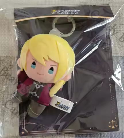 Genuine Anime Ace Attorney Klavier Gavin Cosplay Fluffy Cotton Maumet Keychain Cartoon Puppet Bag Pe