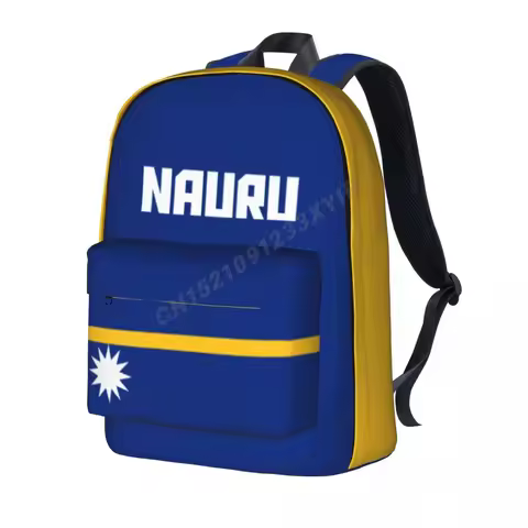 Unisex Backpack Nauru Flag Nauruan Stitch Schoolbag Messenger Bag Case Laptop Travel Bag Mochila Gif