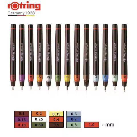 1pc Rotring Fillable Ink Needle Pen, 0.1-1.0mm Hook Line Pen, Ideal for Engineering Drawing, Paintin