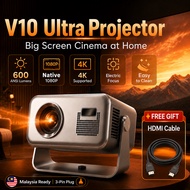 V10 Ultra Mini Projector 600 ANSI 1080P 4K Android 14 WiFi 6 Bluetooth 5 Auto Keystone for Home Cine