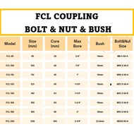 FCL Coupling Bolt & Nut & Rubber Bush F1(M8) F2(M10) F3(M12) FCL Component
