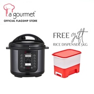 La Gourmet Healthy Electric Pressure Cooker 5L + 5kg Rice Dispenser