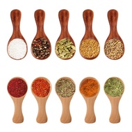 Spoons 4pcs Mini Wooden Kitchen Spice Condiment Spoon Coffee Sugar Teaspoons Kids Short Handle Wood 