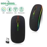 Wireless Mouse Bluetooth Rechargeable Mouse Ultra-thin Silent LED Colorful Backlit Gaming Mouse For 
