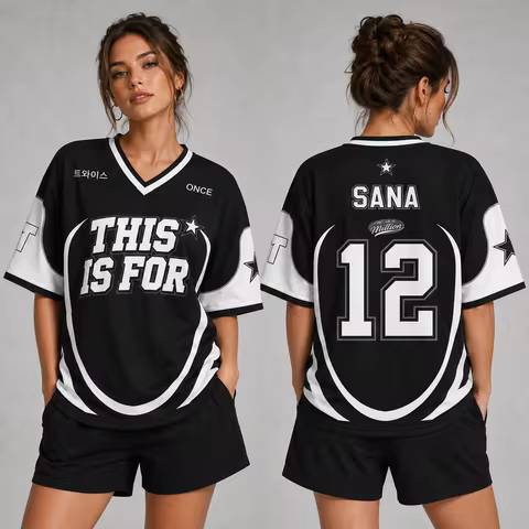 2026 New TWICE K-pop Fan Shirt Supporter Jersey Style T-Shirt Short Sleeve Casual Streetwear Comfort