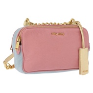 Miu Miu 鏈條單肩包 皮革 粉紅色 金飾 正品 ka1668V