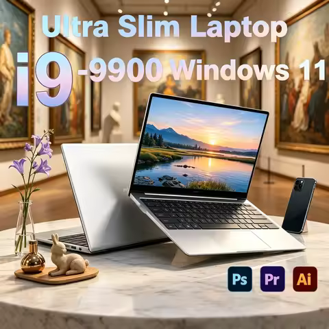 Lightweight 15.6inch Slim Laptop I9-9900 Powerful Core Win11 Pro Mass Storage Home Study Business Po