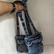 621 denim canvas phone sling bag 621