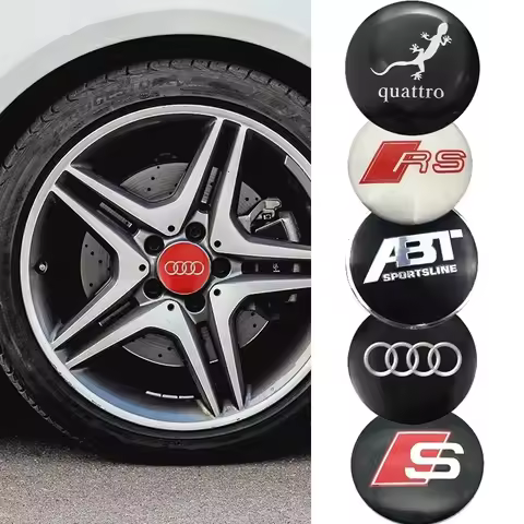 65mm Car Wheel Center Hub Cap Sticker Accessories For Audi Sline A3 A1 A4 B8 B7 A6 C7 A5 A7 A8 B9 B6