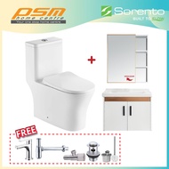 Sorento Bathroom One Piece Design Toilet Bowl WC Bathroom S/Steel Cabinet Package SRTWC8318-RL