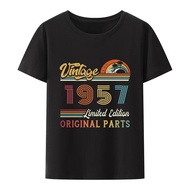 Produced In 1957 67th Birthday T-Shirt For Men Vintage Streetwear Clothing Loose Large Size