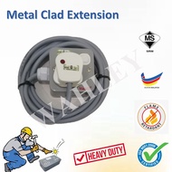 1x13A Metal Clad Extension socket c/w 1.5mmx3c (Fajar) cable & 13A Plug top with neon | Sirim approv