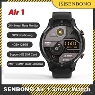 SENBONO Air 1 Smart Watch 1.6'' Full-touch Screen 24H Heart Rate Monitor Smartwatches 4GB 128GB Supp