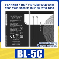 BL-5C BL5C 3.7V 1020mAh Phone Battery For Nokia 1100 1110 1200 1208 1280 2600 2700 3100 3110 5130 62