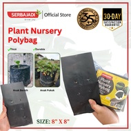 Serbajadi Black Poly Planting Bag PolyBag/ Beg Tanaman - Kualiti Tebal Size 8" x 8" (37pcs)