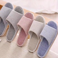 One-c-38 Home Slippers Soft Comfortable Elegant Fashionable Hotel Room Luxury Indoor Smooth Stripe Pattern Soft Slipper WFH 