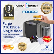 Fargo DTC1250e Single Side USB ID Card Printer Free Ribbon MCKO+ Cleaning Kit+PVC Card+Software