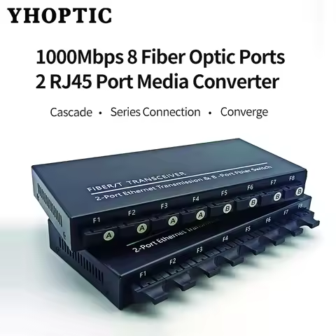 Gigabit Ethernet Fiber Switch 8x1.25G Fiber Port 2 RJ45 Port Media Converter 20km SC Single Mode Opt