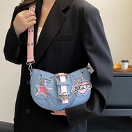 Denim Star Shoulder Bag y2k Handbag