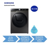 Samsung WD10T784DBX/SP Front Load Combo 10.5Kg Washer + 7kg Dryer | AI Control with 2 years agent warranty