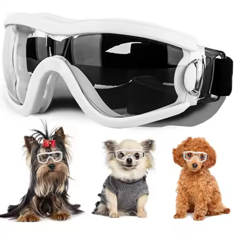 Small Dog Sunglasses with Adjustable Strap UV Protection Winproof Puppy Sunglasses Dogs Eyes Protect
