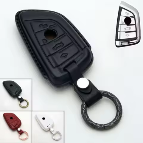 A+ Genuine Leather Car Key Case Cover For BMW 1 2 3 4 5 6 7 X1 X2 X3 X4 X5 X6 X7 M5