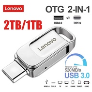 Lenovo 2 In 1 TYPE-C USB Flash Drive For Mobile Phone 64GB Rotatable Memory Stick 128GB 256GB 512GB 1TB 2TB Pen Drive Pendrive