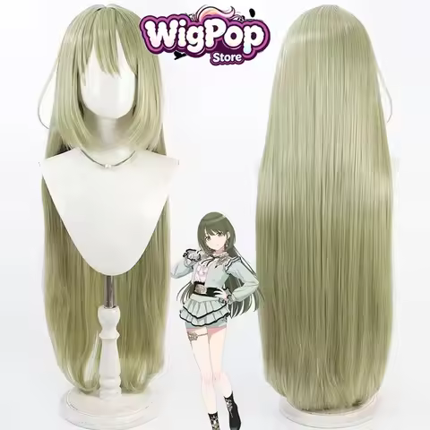 Synthetic Hair Nanakusa Nichika Cosplay Wigs Gakuen Idolmaster Nanakusa Nichika 100cm Light Green Co