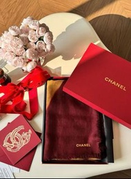 Chanel vic scarf 紅色馬年羊絨圍巾