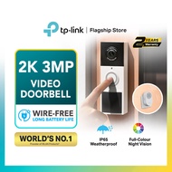 TP-Link Tapo 2K 5MP Color Night Vision Smart Wireless Battery Video Doorbell Head-to-Toe View IP64 W