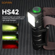 Sofirn HS42 Headlamp SST40 18650 Rechargeable Torch 2100lm 6 LEDs with Red Light Spotlight Floodligh