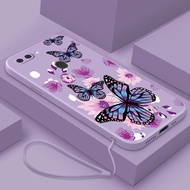 OPPO A12 A12e A7 A5s A3s F9 F7 Butterfly Casing Liquid Phone Case Candy Color Soft Cover