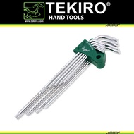Tekiro L-shaped wrench set, Torx key without holes, 9 pcs Torx/ set