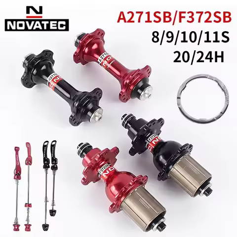 Novatec A271SB F372SB Road Bike Hub Set Front 20H Rear 24H 2+4 Sealed Bearings QR 100x130mm V Brake 