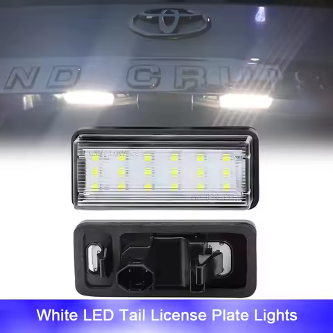 2pcs White LED License Number Plate Light For Toyota Mark X Reiz 4D J120 J100 J200 Land Cruiser Prad