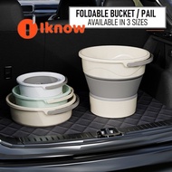 I know Collapsible Foldable Bucket Pail with Handle Large Water Bucket Pail Bathroom Travel Car Wash