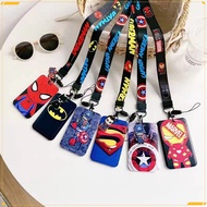 [YEEN] Superhero Halter Card Holder Iron Man Spiderman Superman Long Rope Card Holder Student Meal Card Protective Case Access Control Card Bus MRT Card Holder ABS ID Holder Keychain Card Holder