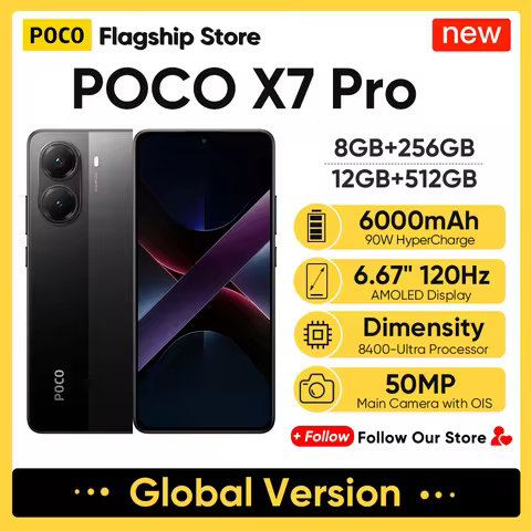 Global Version POCO X7 Pro Smartphone Dimensity 8400 Ultra 6.67" 120Hz AMOLED Display 50MP Main Came
