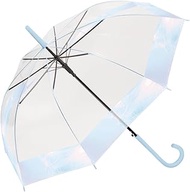 Klux Aurora POE Long Umbrella, Flat Panel, 23.6 inches (60 cm), Jump Umbrella, Transparent Umbrella 