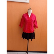 MERAH Kebaya top redWanita EL GHANA girls M vneck S