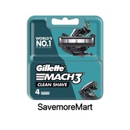 Gillette March 3 Clean Shave Razor Blade Cartridges 4-Pack